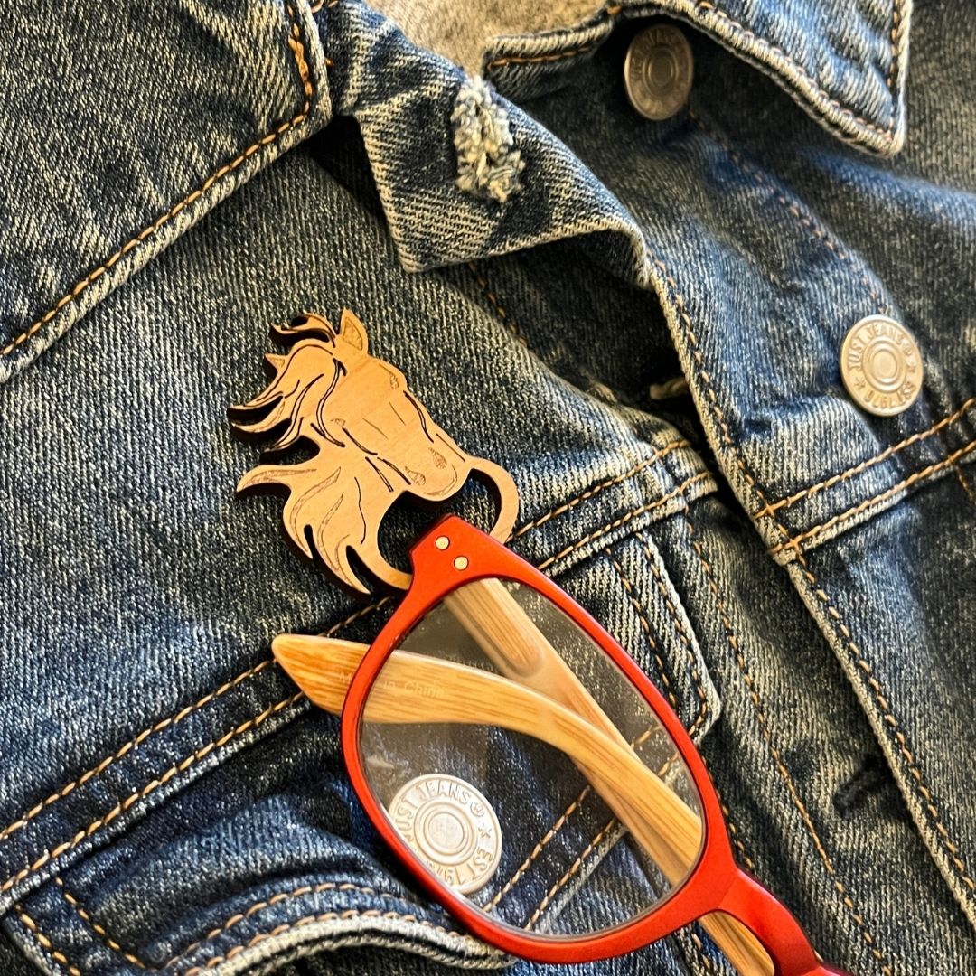 Horse Glasses Brooch
