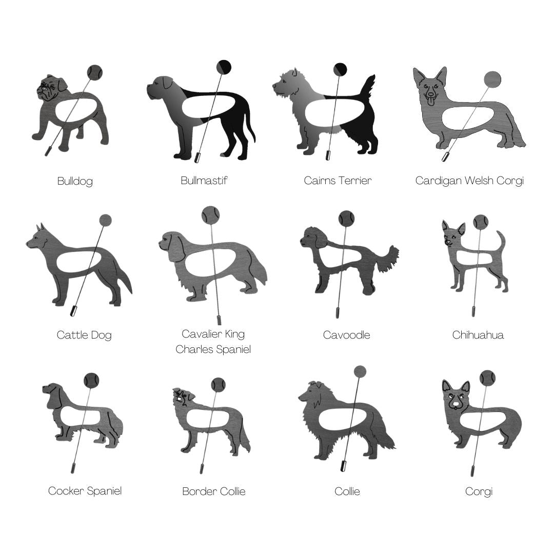 Dog Breed Glasses Brooches & Scarf Pins