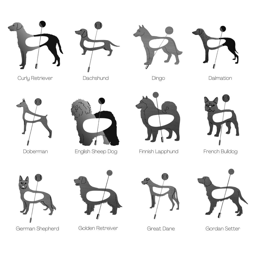 Dog Breed Glasses Brooches & Scarf Pins