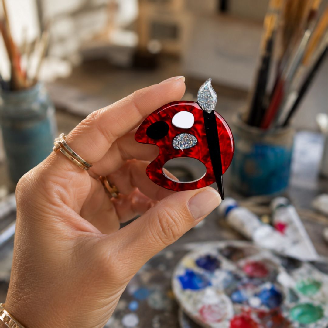 Artist Palette - Dual Layer Glasses Brooch