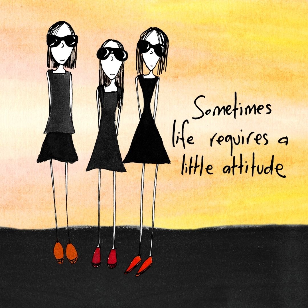 'Sometimes life requires a little attitude' Cosmetic Bags (2 sizes)