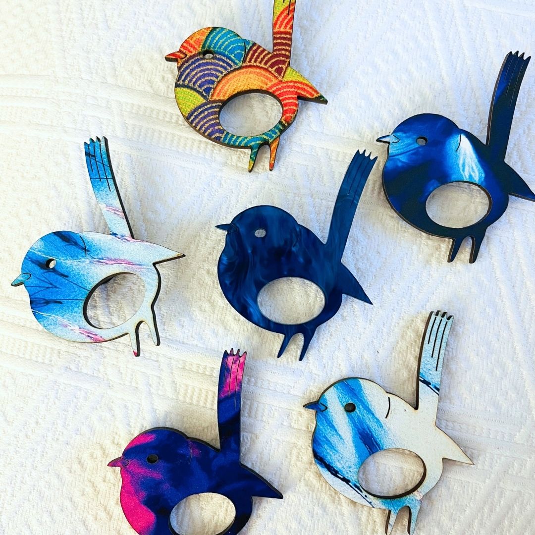 Black Friday Special - Blue Wren Glasses Brooch (Multicolored)