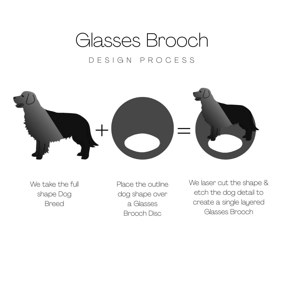 Dog Breed Glasses Brooches & Scarf Pins