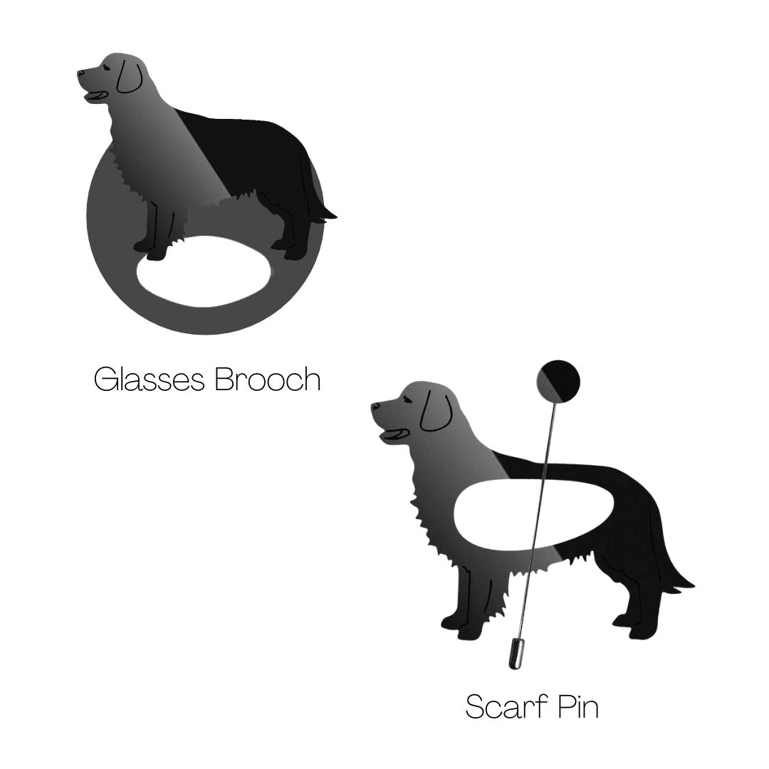 Dog Breed Glasses Brooches & Scarf Pins