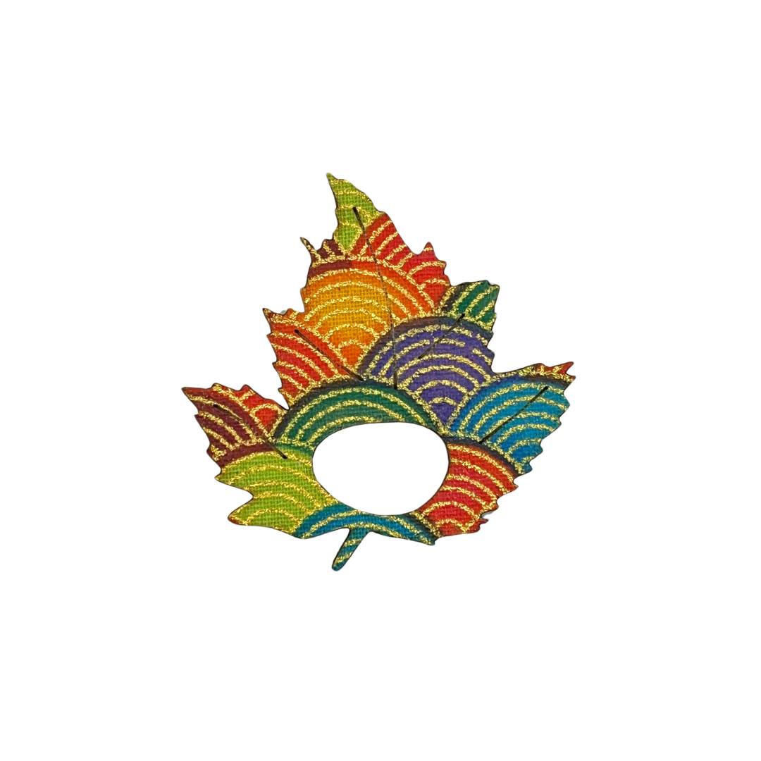 Autumn Leaf Glasses Brooch (4 Colors)