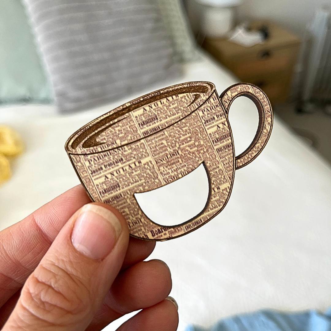 Coffee Cup Glasses Brooch (5 Colors)