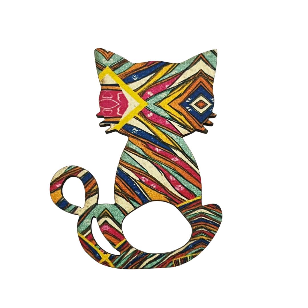 Whiskers Cat Glasses Brooch