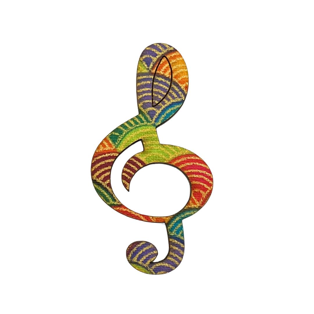 Treble Clef Glasses Brooch (9 Colors)