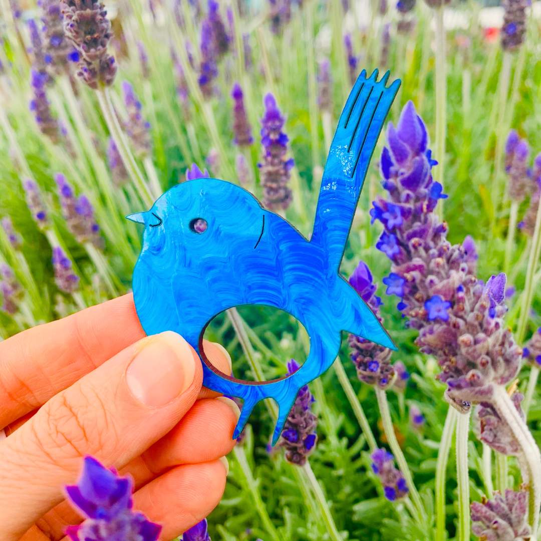 Blue Wren Glasses Brooch (9 Colors)