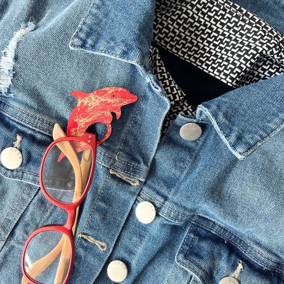 Dolphin Glasses Brooch (7 Colors)