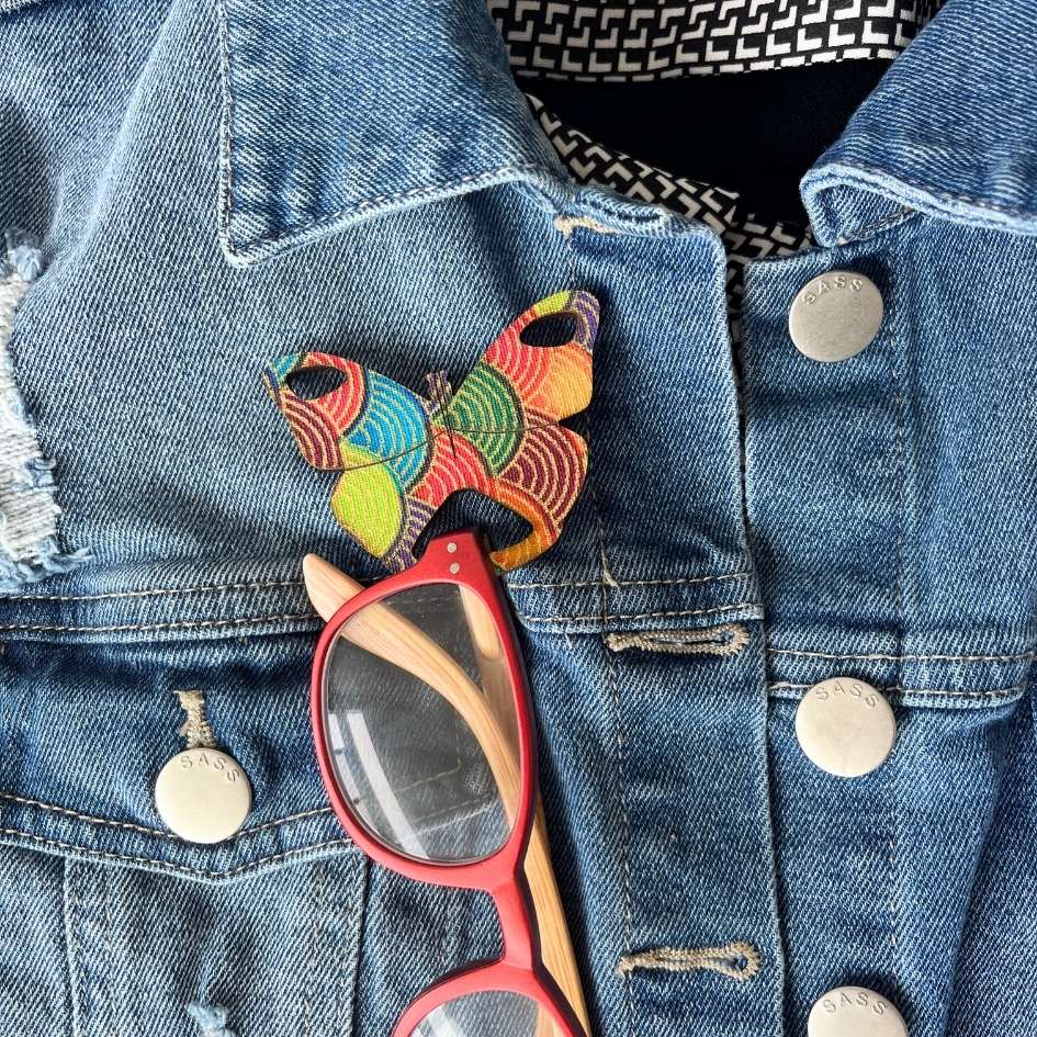 Butterfly Glasses Brooch (6 Colors)