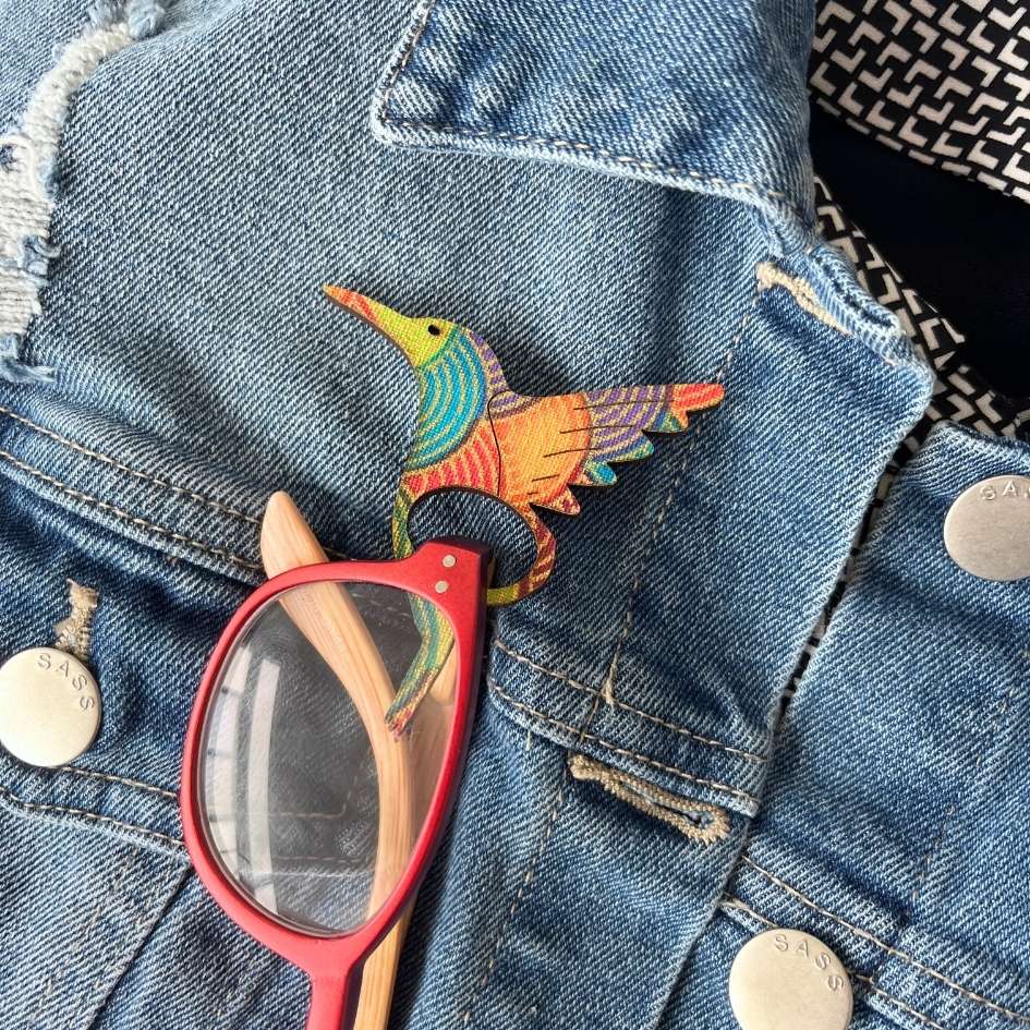 Hummingbird Glasses Brooch (8 Colors)
