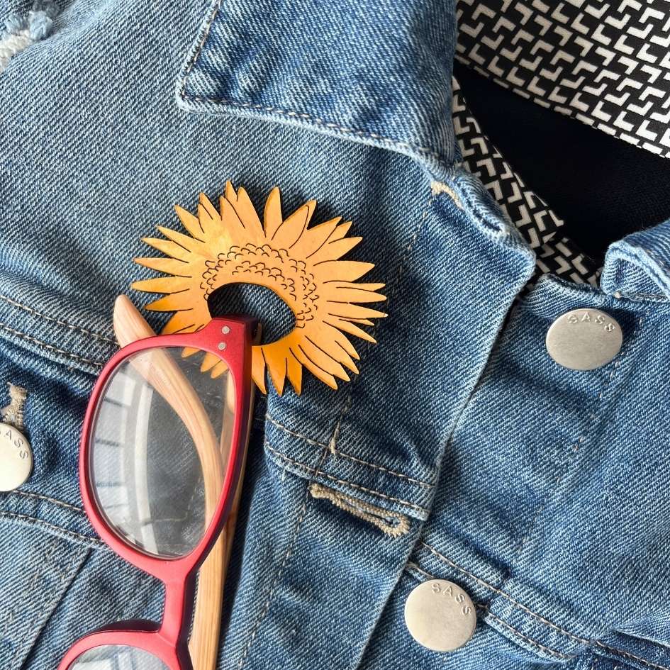 Sunflower Glasses Brooch