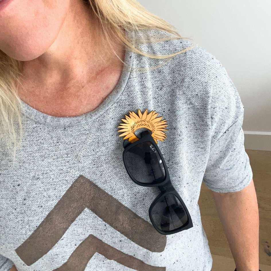 Sunflower Glasses Brooch