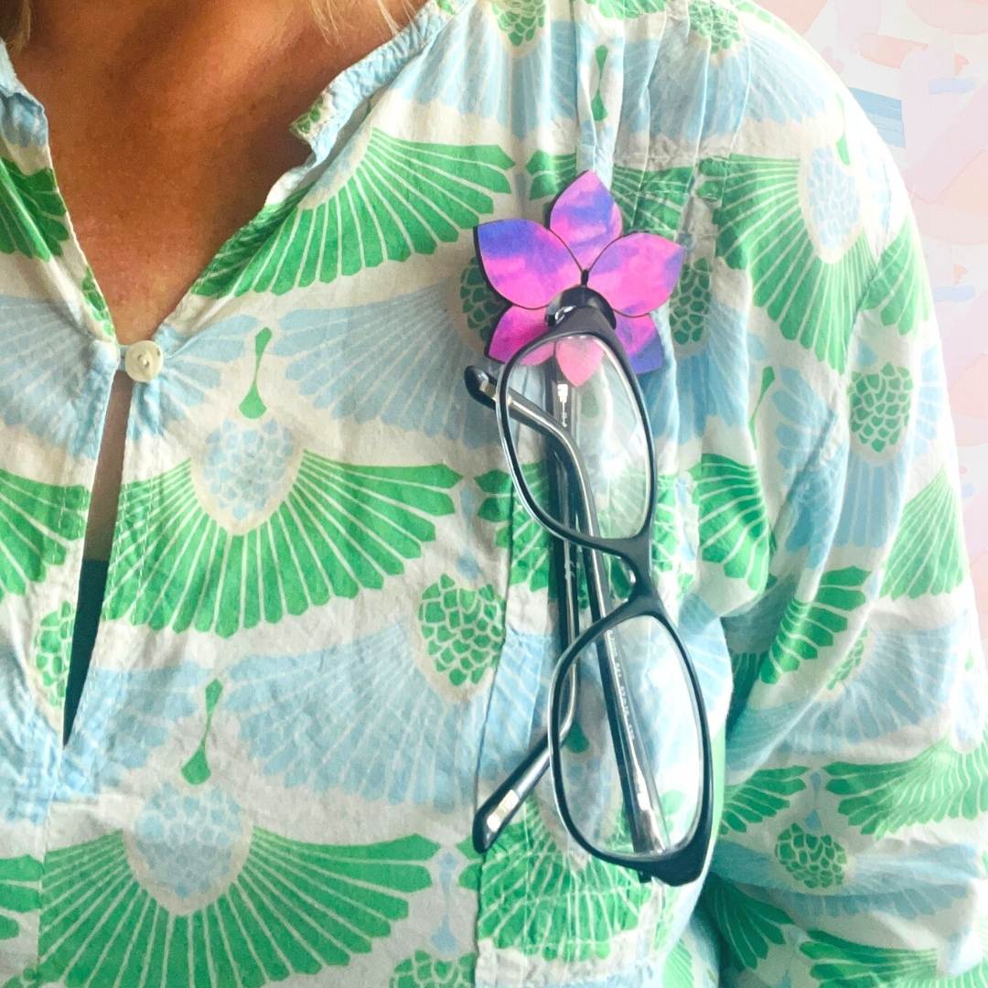 Orchid Glasses Brooch (8 Colors)