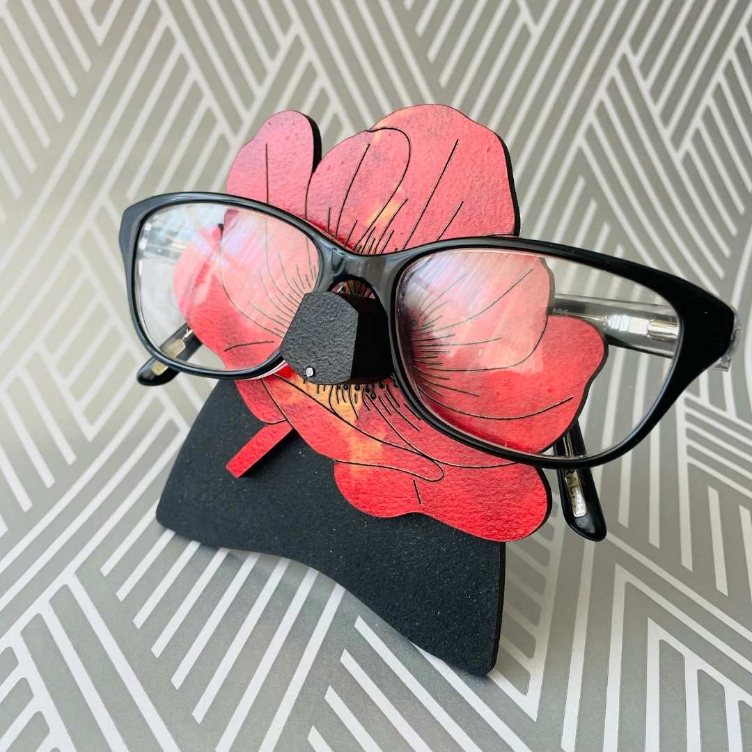 Red Poppy Glasses Stand