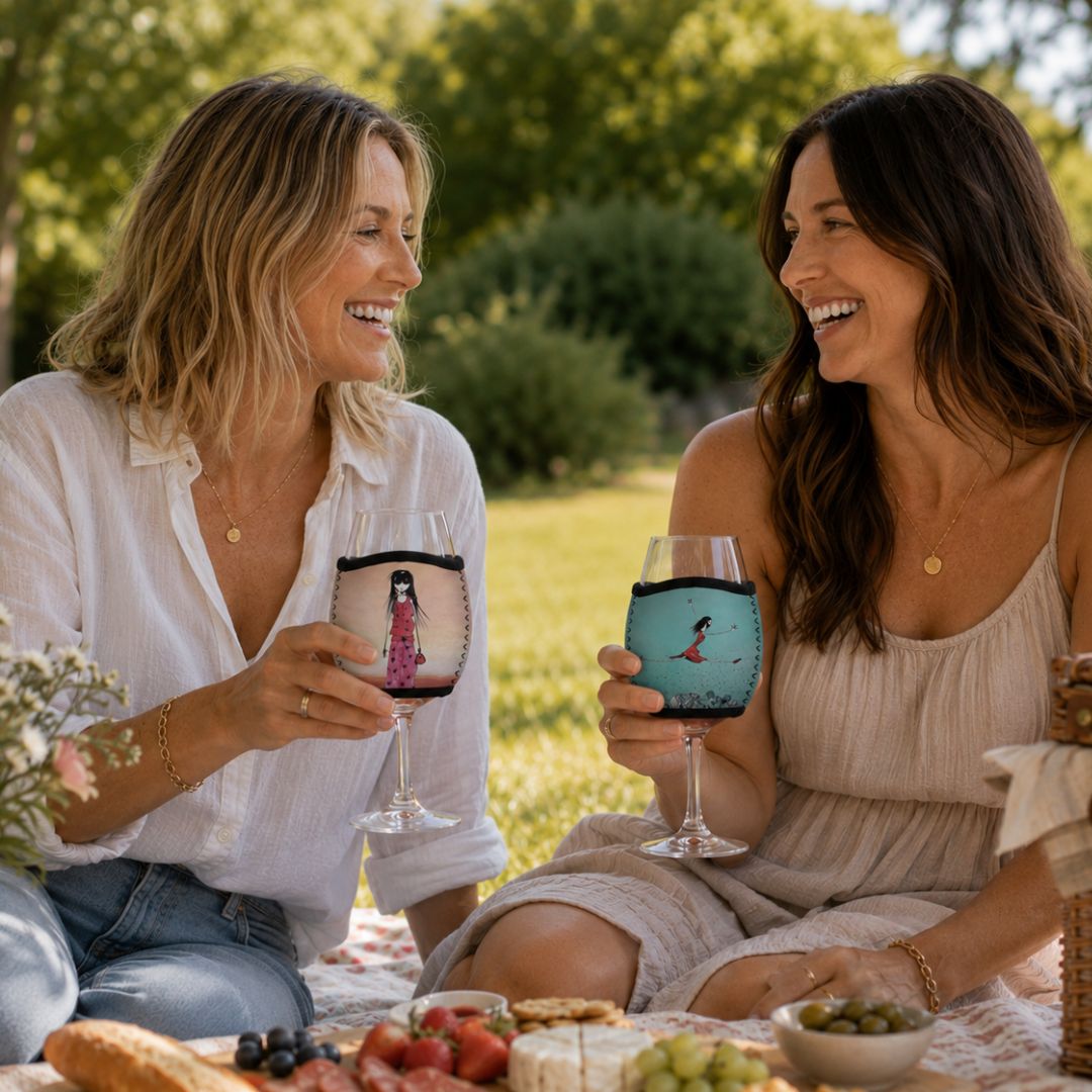 6 Pack Wine Glass Coolers - Choose Your Designs