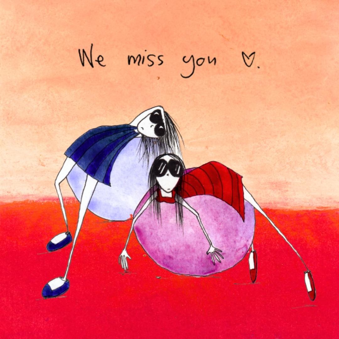 'We miss you' - Wine Glass Cooler