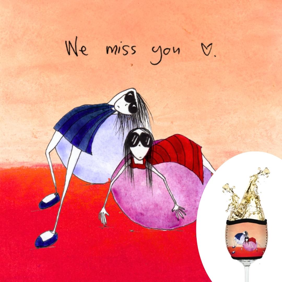 'We miss you' - Wine Glass Cooler