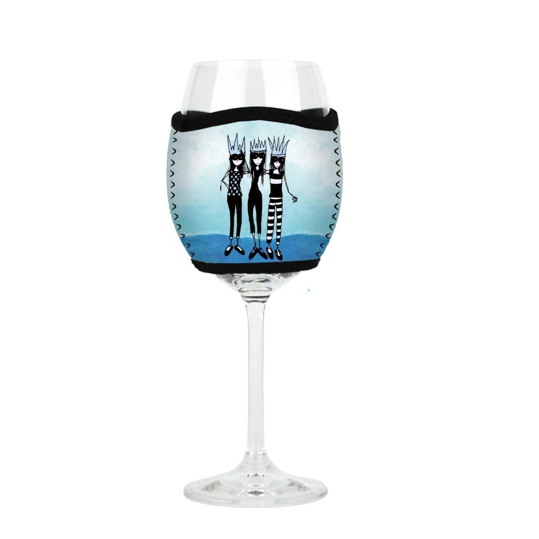 'We Three Queens - Wine Glass Cooler