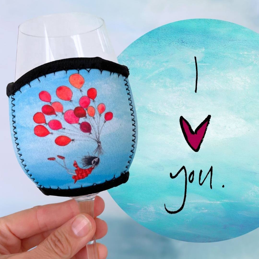 3 Pack Wine Glass Coolers - Happy Birthday, Love You & Swimming against the tide