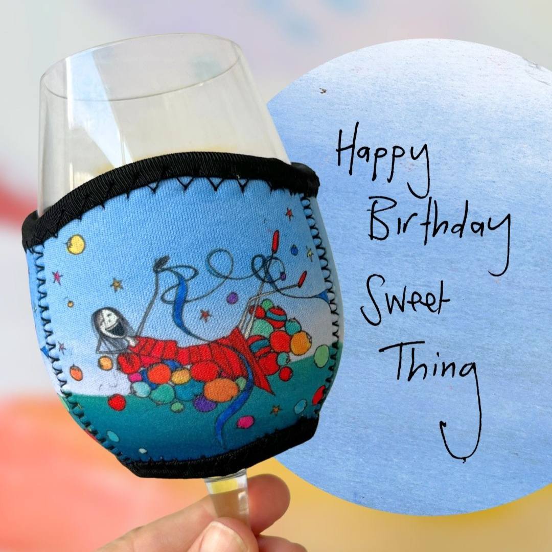 3 Pack Wine Glass Coolers - Happy Birthday, Love You & Swimming against the tide