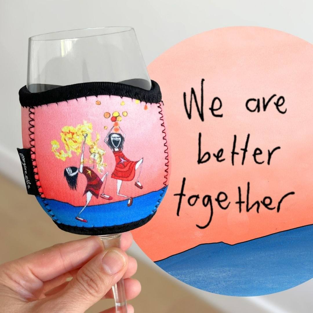 3 Pack Wine Glass Coolers - Three Queens, Better Together & Miss You