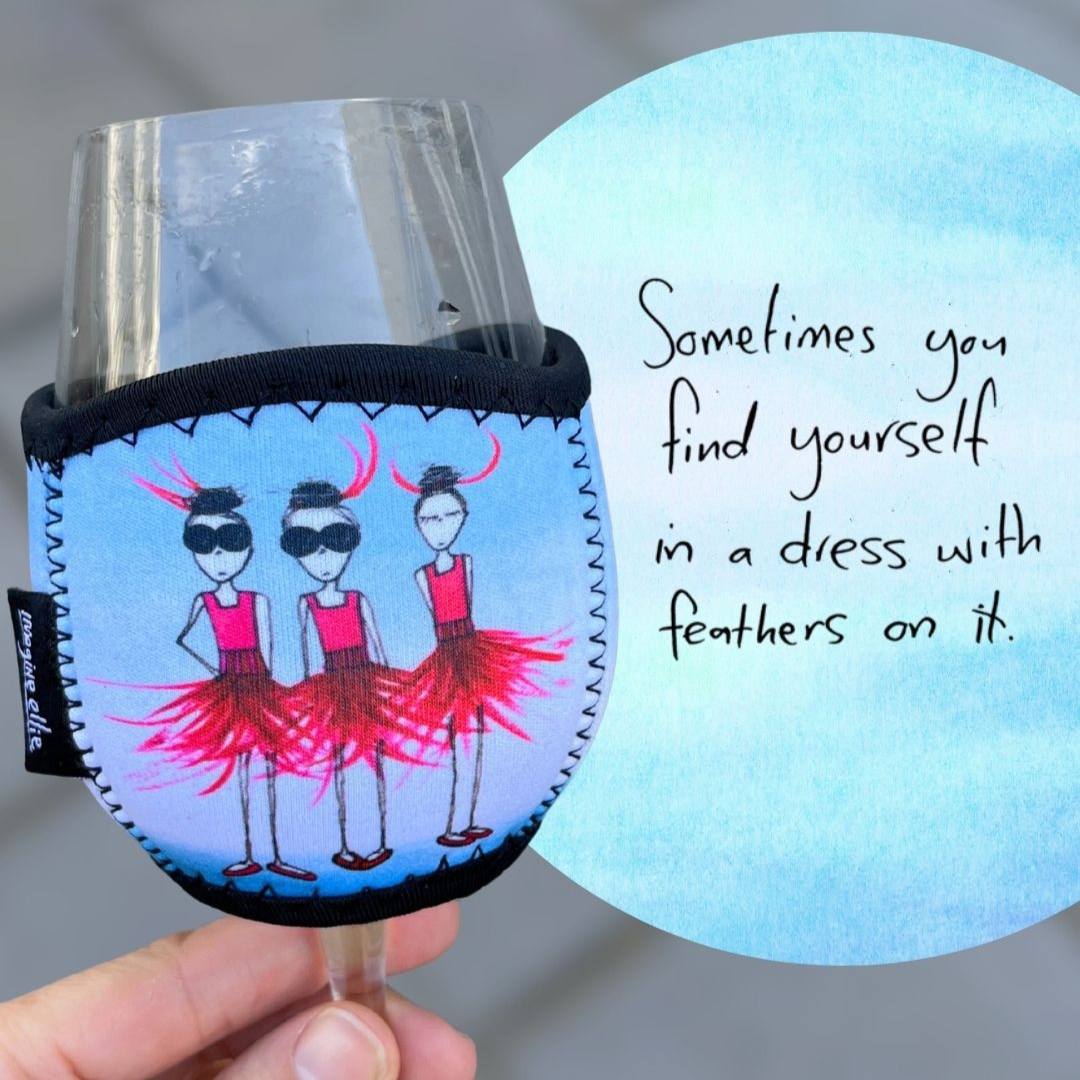 3 Pack Wine Glass Coolers - Pinot, Pick Your Drinks & Feathers