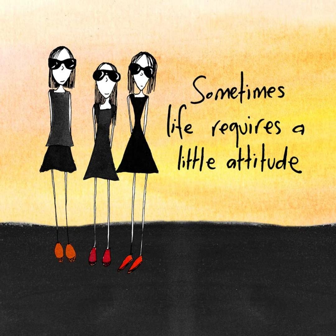 'Sometimes life requires a little attitude' - Wine Glass Cooler