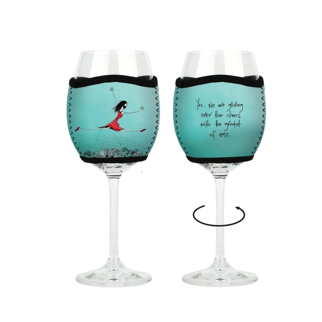 3 Pack Wine Glass Coolers - Happy Birthday, Love You & Swimming against the tide