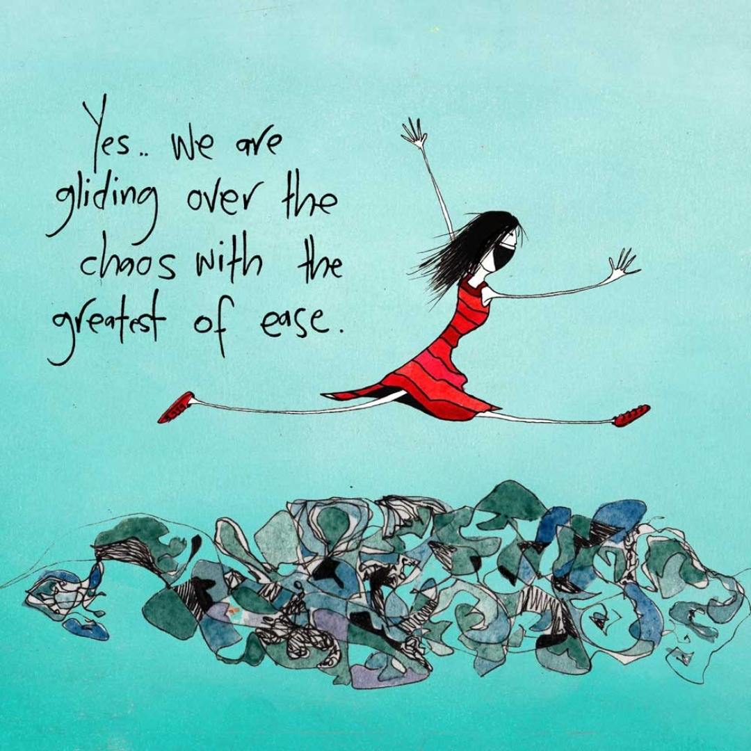 'Yes, we are gliding over the chaos with the greatest of ease' - Wine Glass Cooler