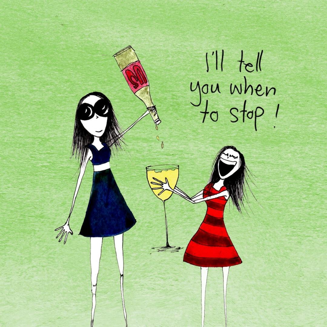 'I'll tell you when to stop' - Wine Glass Cooler