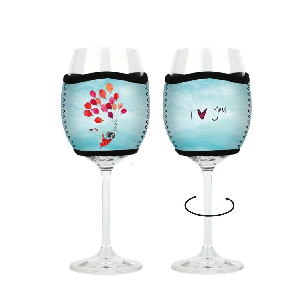 'I love you' - Wine Glass Cooler