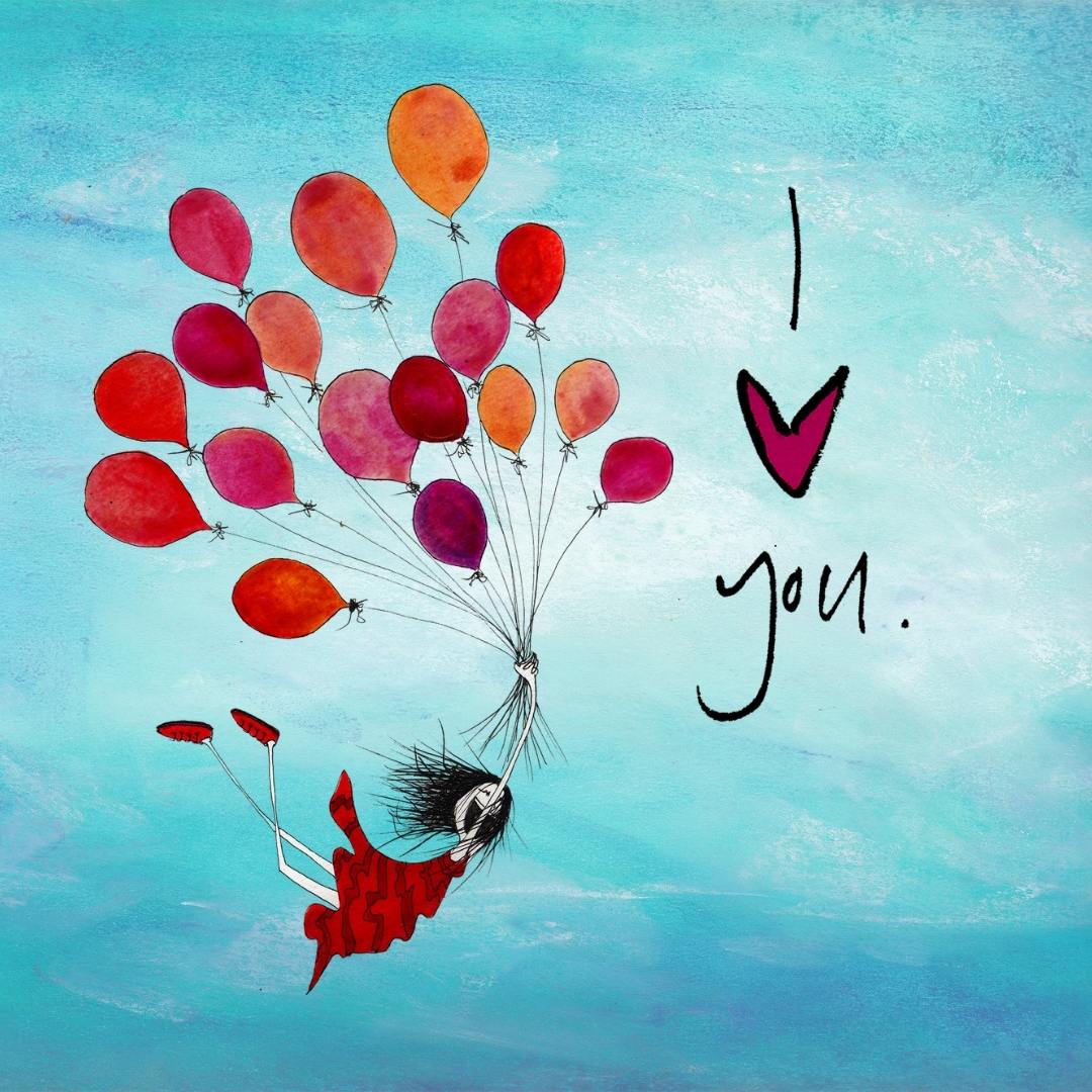 'I love you' - Wine Glass Cooler