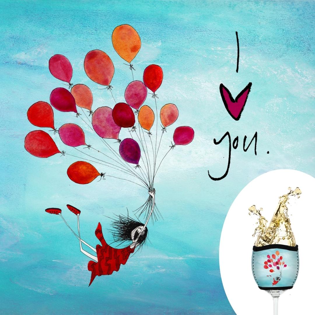 3 Pack Wine Glass Coolers - Happy Birthday, Love You & Swimming against the tide
