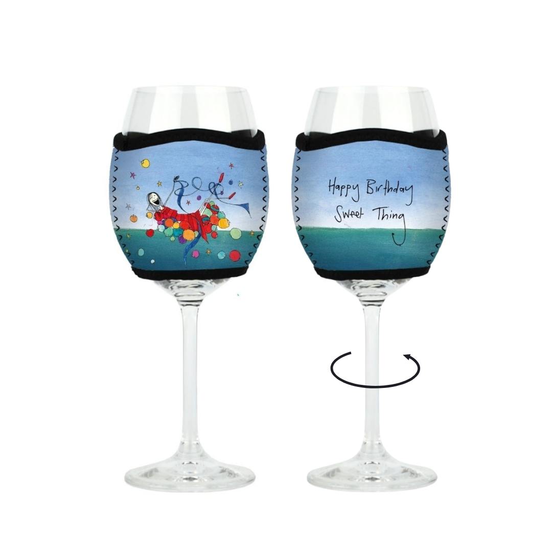 3 Pack Wine Glass Coolers - Happy Birthday, Love You & Swimming against the tide