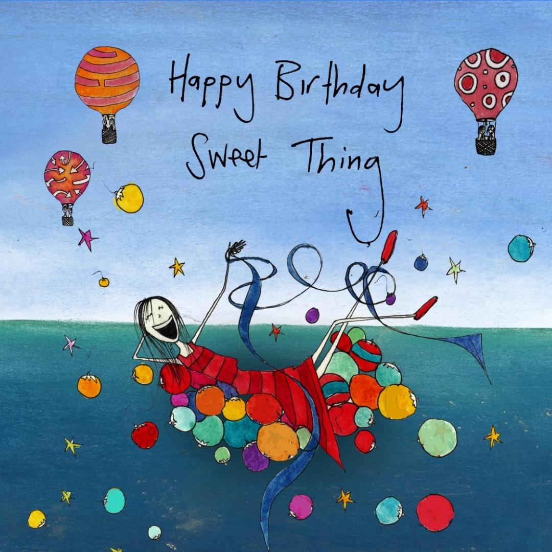 'Happy Birthday Sweet Thing'- Wine Glass Cooler