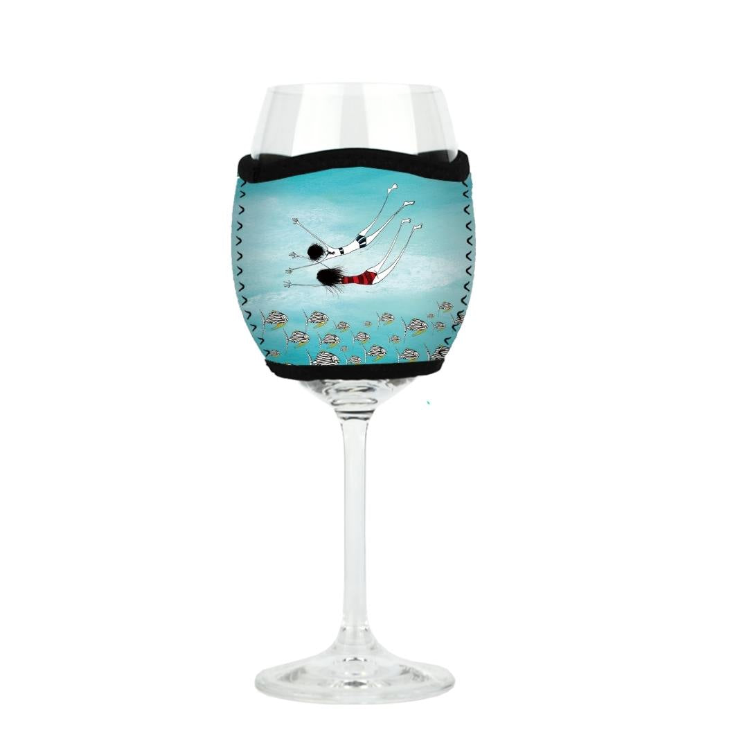 'Love you, for swimming with me, against the tide'- Wine Glass Cooler