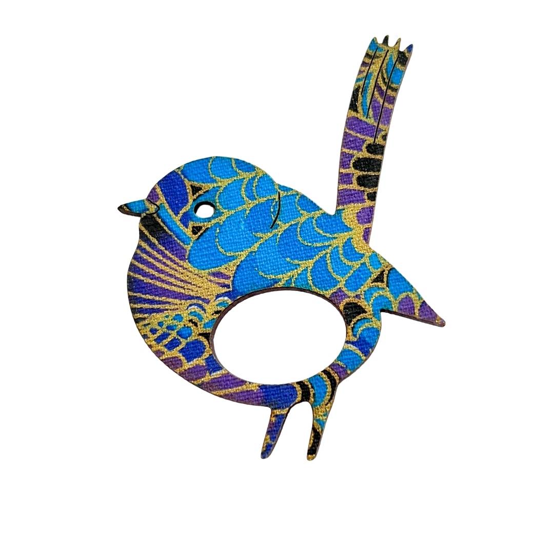 Blue Wren Glasses Brooch (9 Colors)