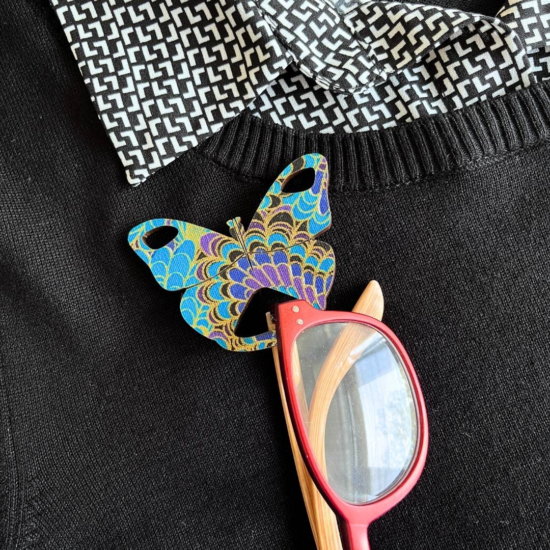 Butterfly Glasses Brooch (6 Colors)