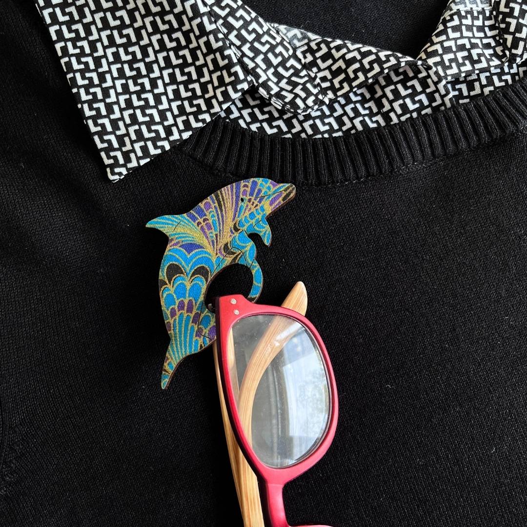 Dolphin Glasses Brooch (7 Colors)