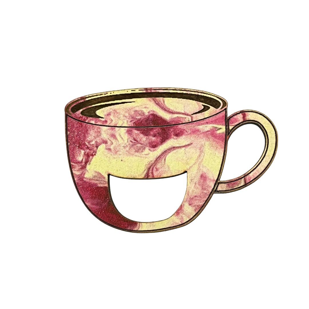 Coffee Cup Glasses Brooch (5 Colors)
