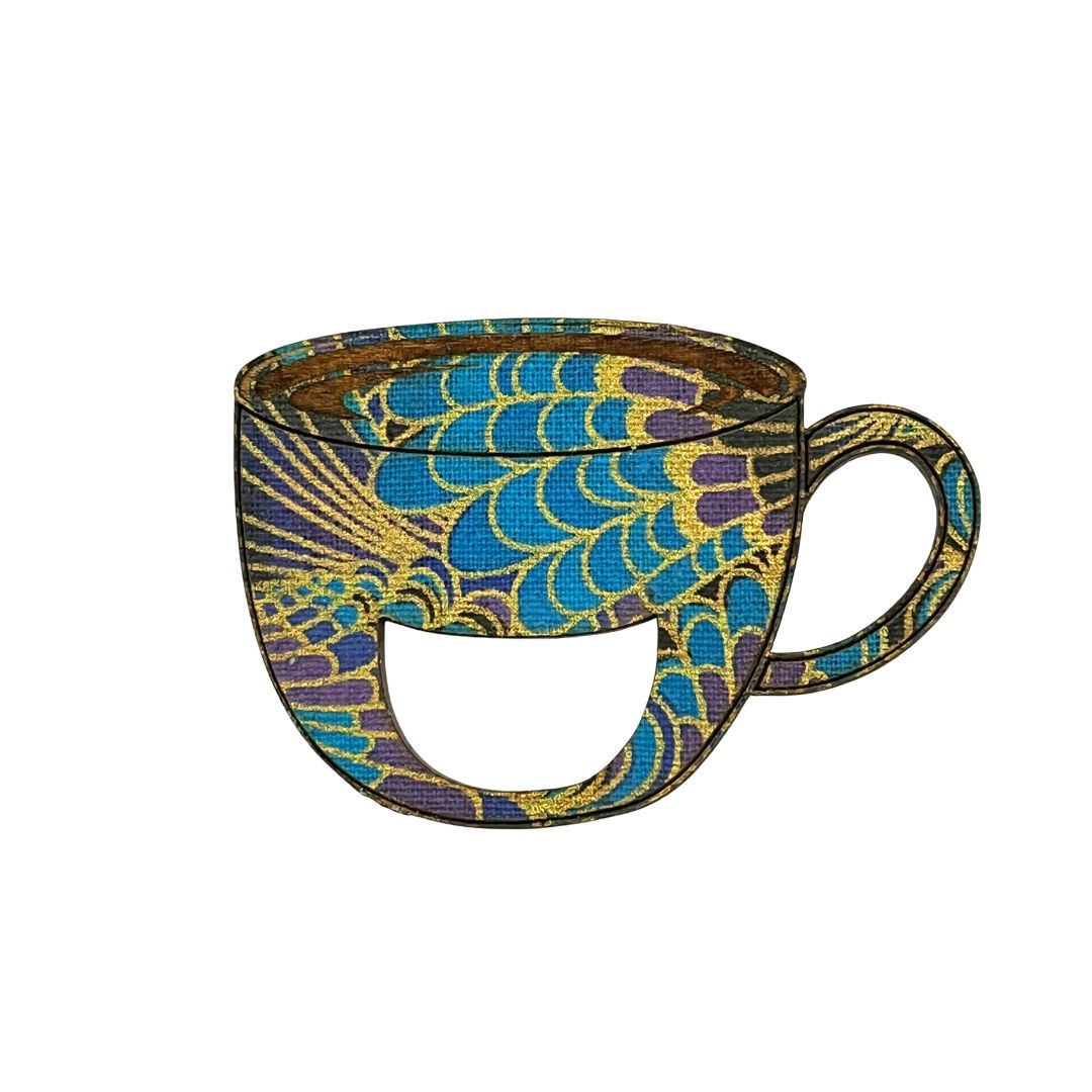 Coffee Cup Glasses Brooch (5 Colors)