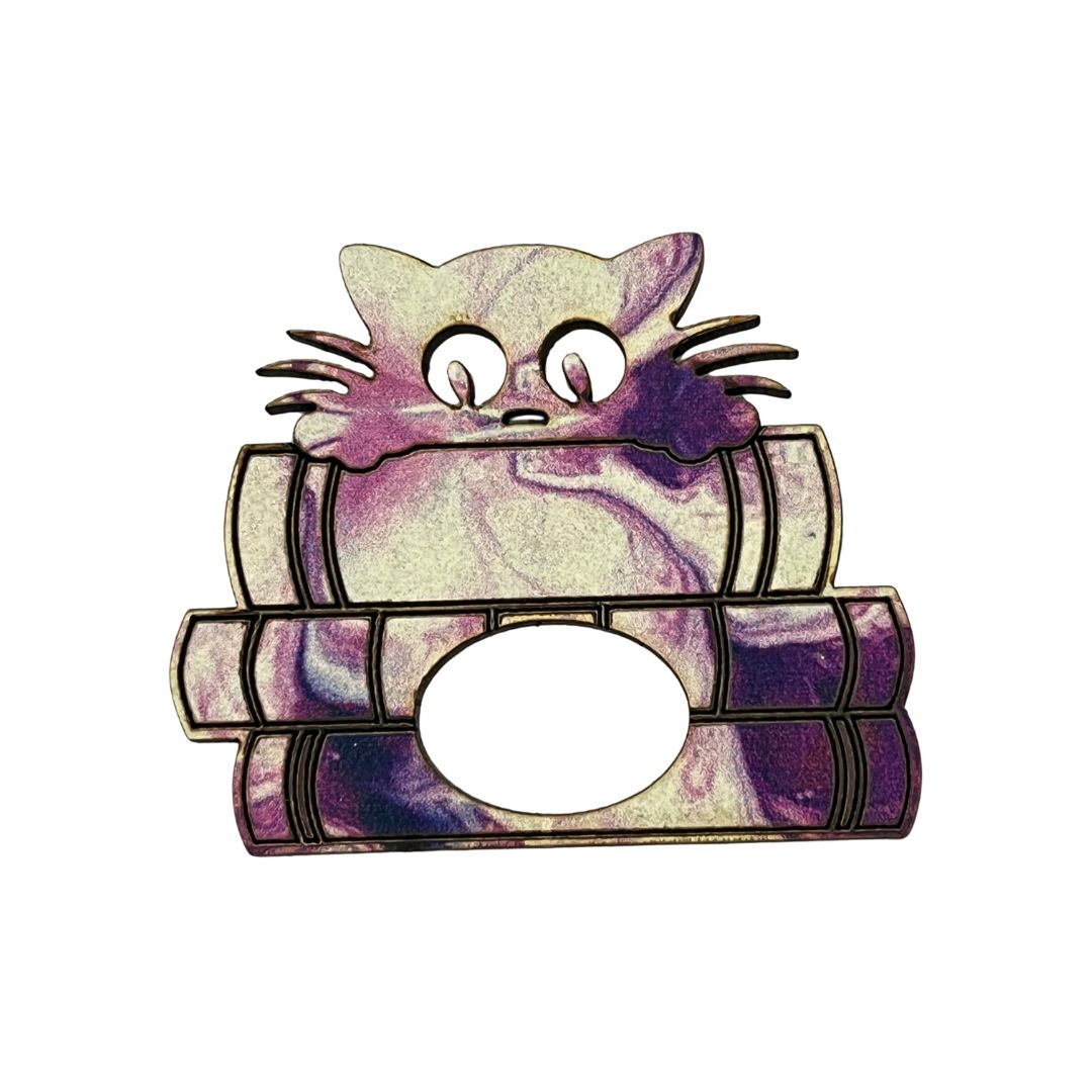 Cat on Books Glasses Brooch (5 Colors)