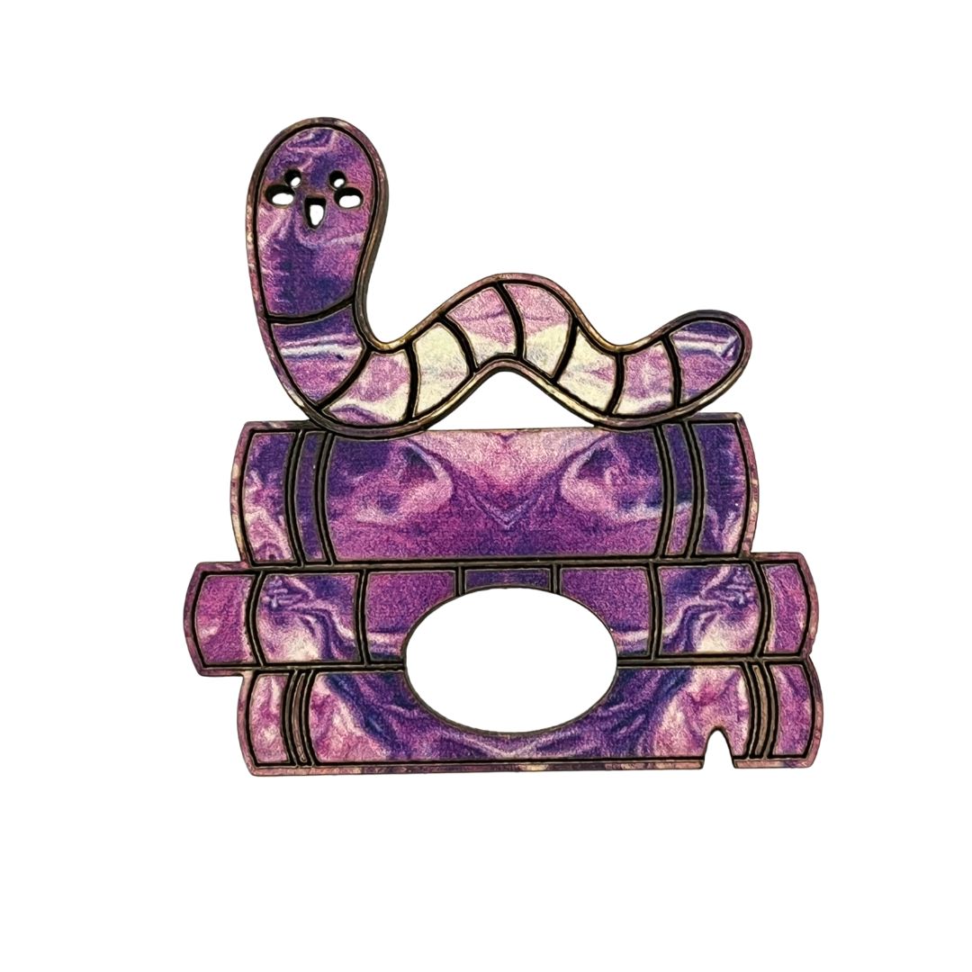 Book Worm Glasses Brooch (5 Colors)
