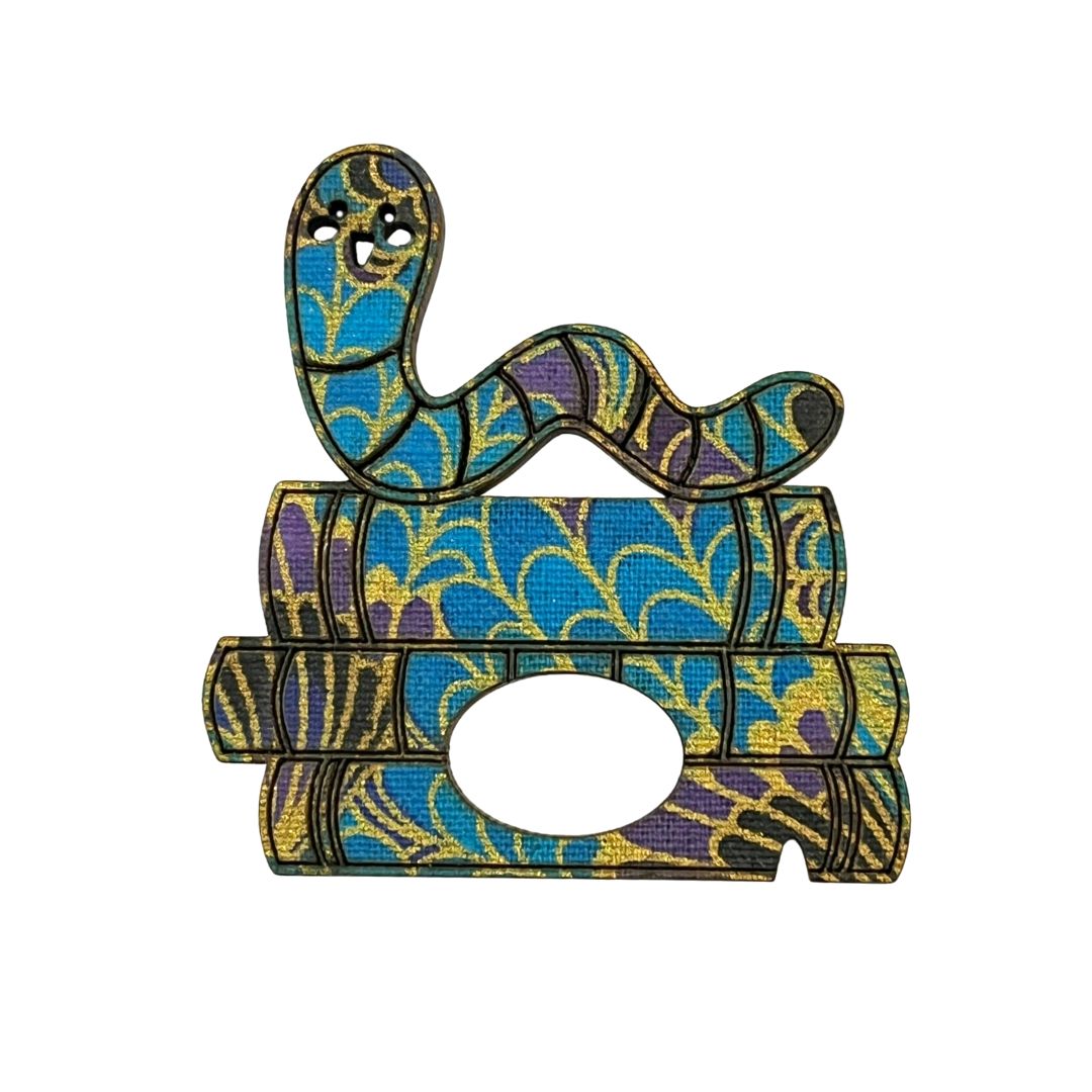Book Worm Glasses Brooch (5 Colors)