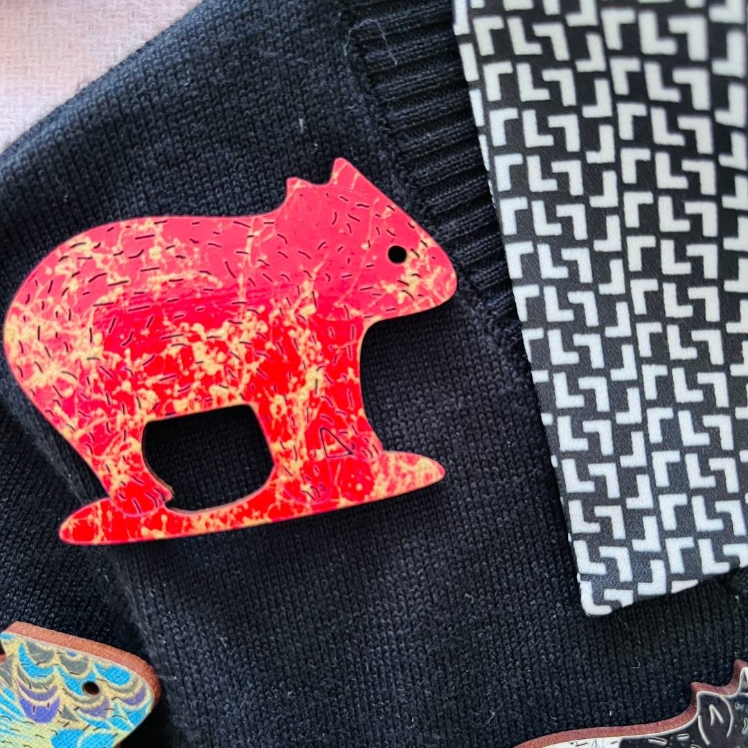 Wombat Glasses Brooch (5 Colors)