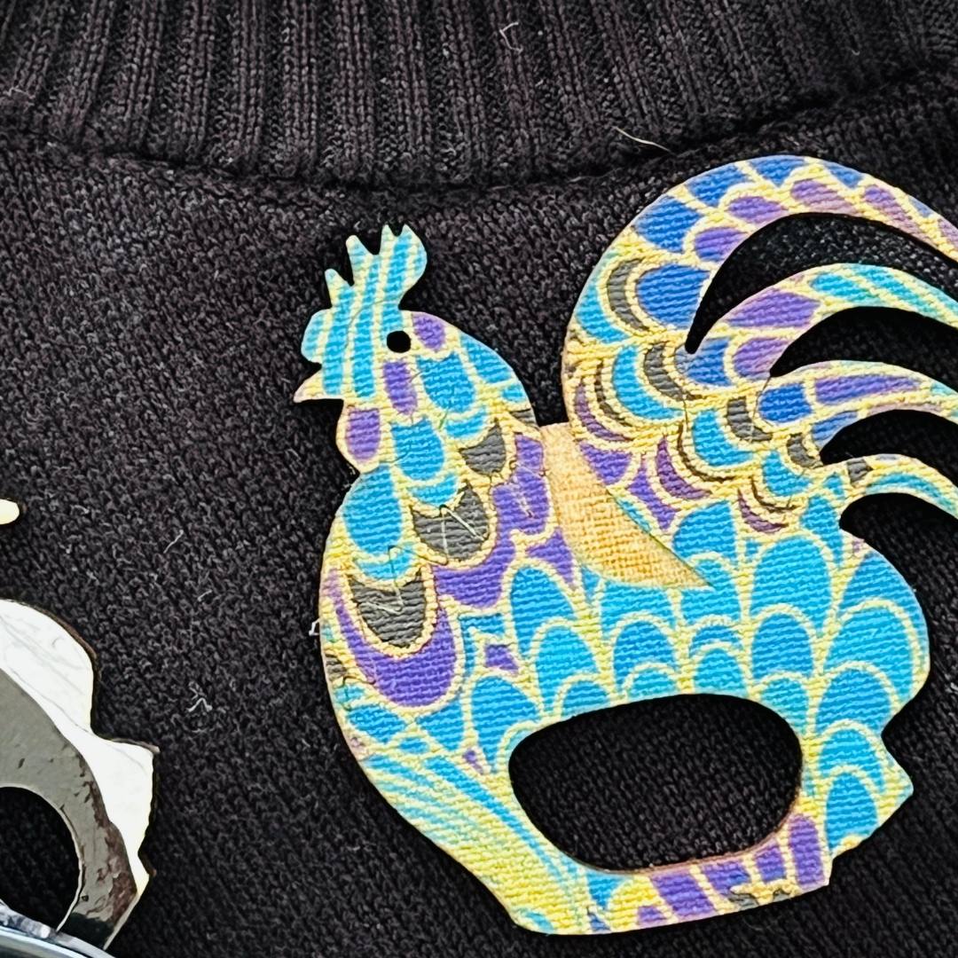 Rooster Glasses Brooch (5 Colors)