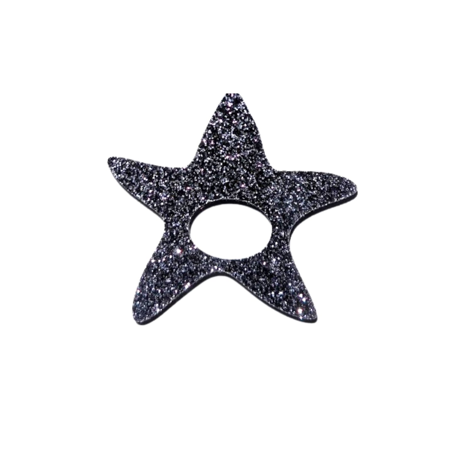 Charcoal Sparkle Star Glasses Brooch
