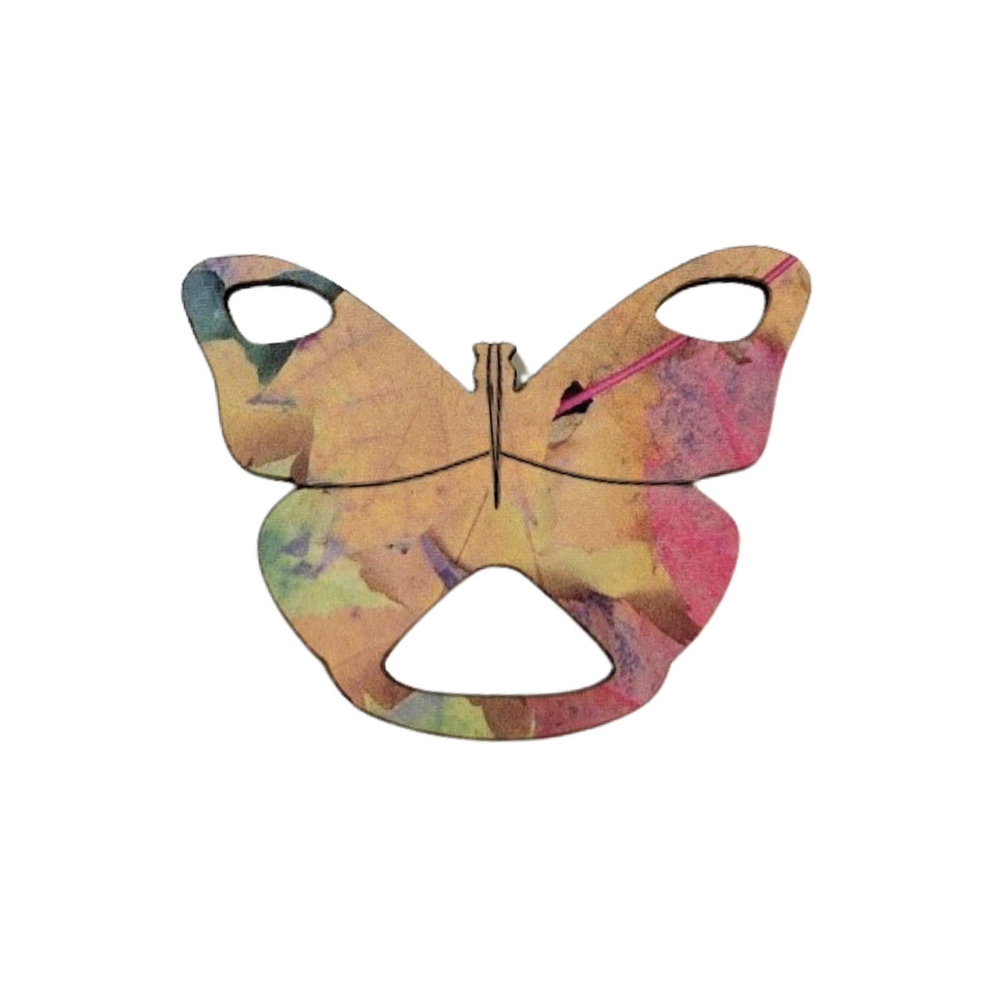 Butterfly Glasses Brooch (Autumn Leaf Print)